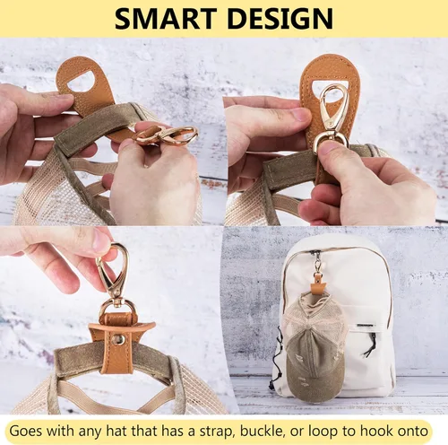 Vista 3 de BAREFOOT CARIBOU Hat Clip for Travel, Hands-Free Bag, Backpack, Purse, and Hiking Gear Clip-on Holder Strap for Baseball, Snapback, and Ponytail Caps