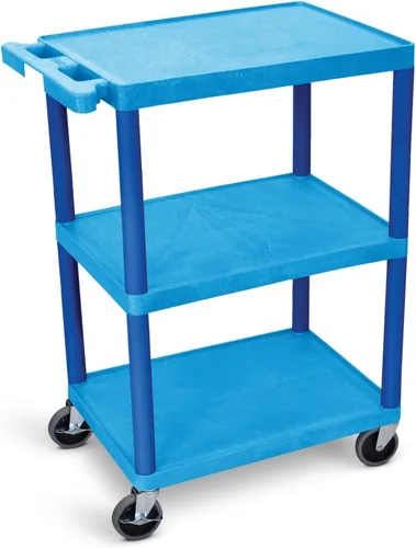 Vista 5 de Carro con estantería de 3 bandejas con mango Luxor, Negro, 1