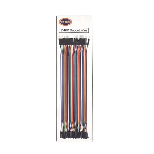 Vista 2 de Kit de puente de alambre Dupont de 40 pines, 120 piezas, 7.9 in, multicolor, tabla de pan a tabla, macho a macho, hembra a hembra compatible