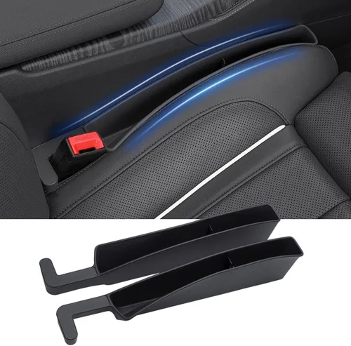 Vista 8 de Relleno de espacio para asiento de automóvil, organizador de espacio de asiento con soporte para teléfono, accesorios para asiento de automóvil