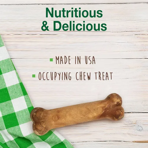 Vista 2 de Nylabone Healthy Edibles - Premios para perro para masticar, todo natural, larga duración, 2 unidades sabor pollo (Chicken) tamaño medianoWolf