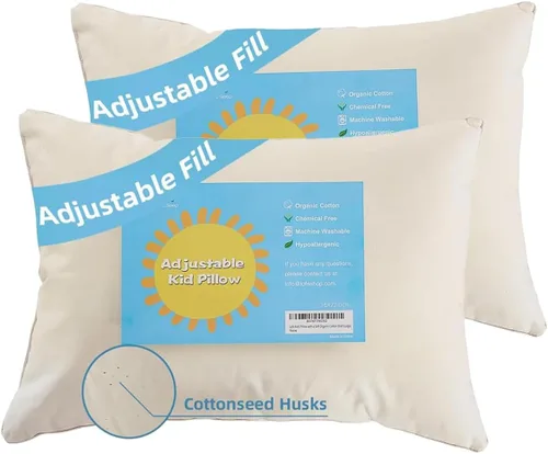 Vista 16 de Almohada orgánica con funda de almohada de dibujos animados - 16x22 Almohada para niños con funda de 100% algodón orgánico, almohada juvenil