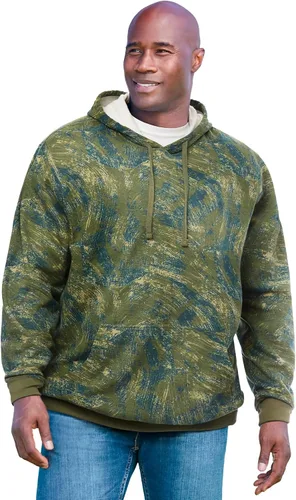 Vista 26 de KingSize Sudadera con capucha de forro polar grande y alta para hombre Negro