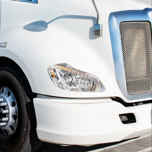 Vista 7 de Faros LED cromados para Kenworth T680 2013-21 conductor y pasajero
