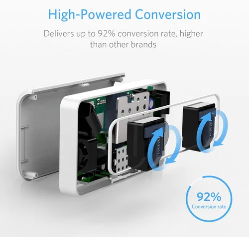 Vista 7 de BESTEK Convertidor de voltaje de 200 W de 100 V a 240 V con 4 puertos USB de carga All World Contries to US Travel Charger (blanco)