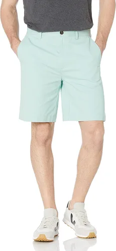 Vista 26 de Yaxa Essentials - Pantalón corto chino de ajuste clásico de 9 pulgadas para hombre