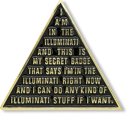 Pin de solapa con diseño de pirámide de The Masonic Exchange Illuminati negro y oro 10in de alto