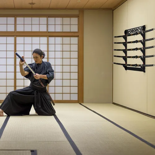 Vista 4 de Barydat Soporte de pared Katana para espada, soporte de pared Katana Samurai, estante de exhibición, regalos para la colección japonesa