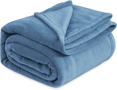 Vista 51 de Bedsure GentleSoft - Mantas de forro polar azul marino tamaño Queen - Manta de cama azul suave ligera afelpada difusa acogedora microfibra de lujo