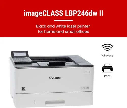 Vista 2 de Canon imageCLASS LBP246dw II - Dúplex monocromático, impresora láser inalámbrica, función única, con garantía limitada de 1 año, 42 PPM