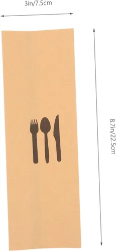 Vista 5 de Bolsas de cubiertos de papel kraft, 100 piezas, tenedores desechables, vajilla de boda, utensilios desechables para ensayo, bolsas de cubiertos