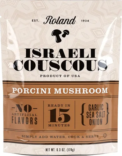 Roland Foods Cuscús israelí de hongos Porcini, procedente de los Estados Unidos, bolsa de 6.3 onzas