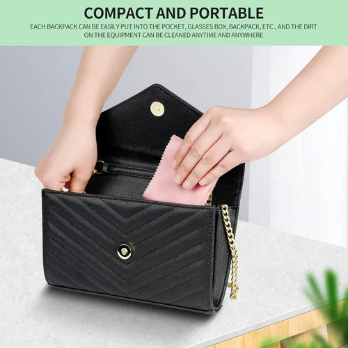 Vista 2 de 18 paquetes de paños de limpieza de microfibra (7" x 6") multicolor para lentes de anteojos, lentes de cámara, teléfonos celulares, portátiles