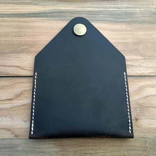 Vista 5 de Handmade Business Credit ID Card Case Card holder Pocket Credit Card Holder Slim Wallet Leather front pocket Wallet