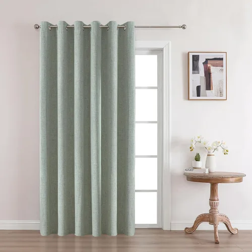 Vista 34 de Joydeco Cortinas opacas de 72 pulgadas de largo, 2 paneles burg, cortinas de oscurecimiento de habitación para dormitorio, cortinas térmicas Negro