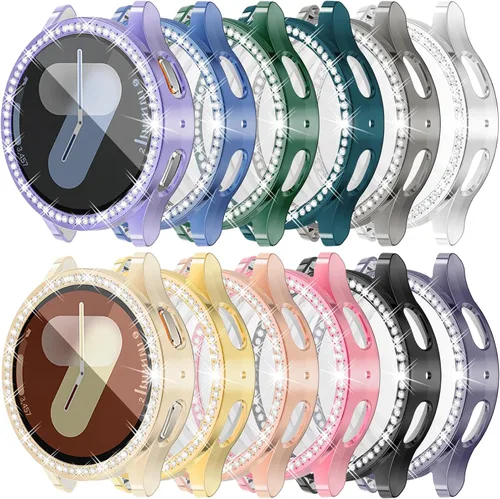 Vista 21 de RICHONE Compatible con Samsung Galaxy Watch 5 y Watch 4 y FE 40 mm Protector de pantalla Estuches de strass, Accesorios de cubiertas protectoras
