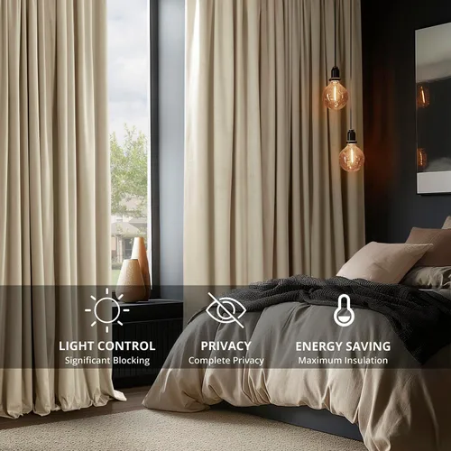 Vista 3 de HPD Half Price Drapes Cortinas Opacas de Terciopelo - 84 Pulgadas de Largo 1 Panel Cortina Opaca Signature Plisada para Sala de Estar y Dormitorio