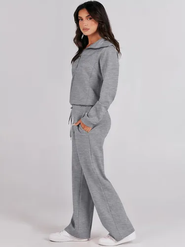 Vista 3 de ANRABESS - Conjunto de 2 piezas para mujer, sudadera de gran tamaño, pantalones deportivos, moderno, a juego, para descanso, otoño