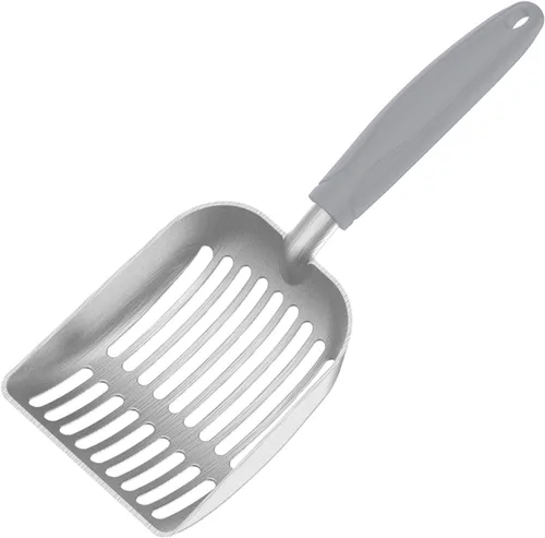 Vista 16 de Cuchara de arena para gatos, tamiz de aleación de aluminio, cuchara para gatitos, cuchara pequeña para gatos que es resistente y resistente