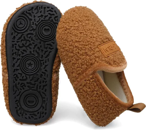 Vista 4 de L-RUN - Pantuflas de casa para niños pequeños y niñas, para interiores, calcetines calientes para niños