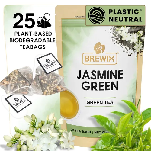 Vista 11 de BREWIX Caja de regalo de muestra de té surtido premium (15 bolsas de té envueltas individualmente en pirámides) Té de hierbas, té negro, té verde