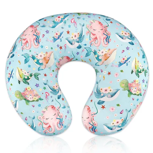 Vista 9 de Funda de almohada de lactancia elástica extraíble para almohadas de lactancia, funda ultra suave y cómoda para bebés niñas y niños, hoja verde