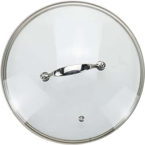Vista 17 de Tapa de cristal transparente de 8 pulgadas para sartén de repuesto, puede soportar 356 °F (356.0 °F) con mango de puente de arco de acero