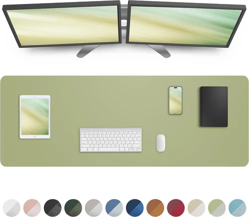 Vista 40 de Almohadilla grande para escritorio, alfombrilla para mouse, tapete para escritorio de oficina, protector de escritorio de piel sintética