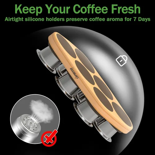 Vista 4 de CAPMESSO Cápsulas reutilizables para Nespresso OriginalLine, 6pcs cápsulas de café recargables Nespresso de acero inoxidable compatibles con máquina