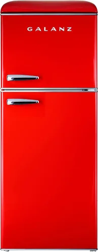 Galanz GLR46TRDER - Refrigerador compacto retro con congelador, mini refrigerador con puerta doble, termostato mecánico ajustable, 4.6 pies cúbicos,
