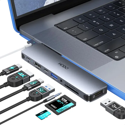 Vista 8 de Hub USB C Adaptador Multipuerto, Estación de Acoplamiento USB C 10 en 1 para Laptop Dell/HP, Dock Tipo C a HDMI 4K, Ethernet, 100W PD, 3USB 3.0