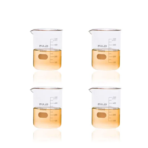 Vista 7 de Vaso de precipitados de vidrio con mango, Vol. 500ml (16.9 fl oz), 3.3 Borosilicato Griffin de forma baja con graduación impresa, paquete de 2