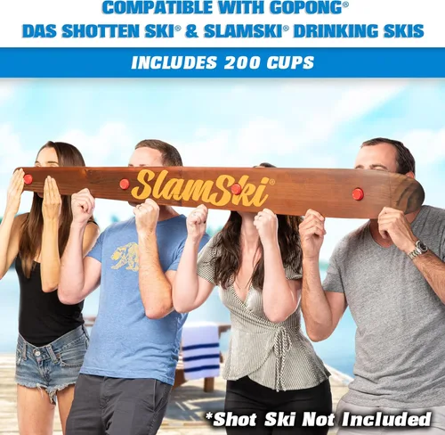 Vista 5 de GoBig Paquete de 200 vasos de plástico de 2 onzas, mini vasos de fiesta de 2 onzas, color rojo