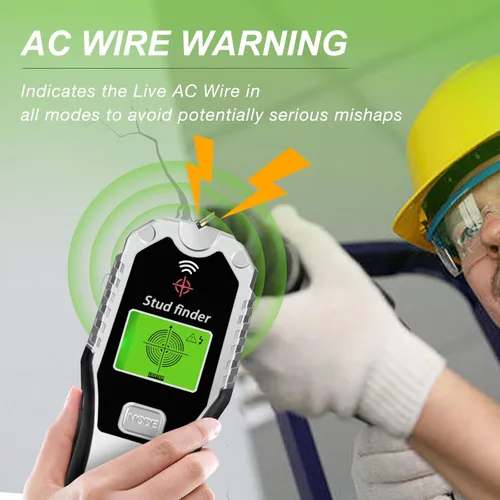 Vista 6 de Escáner de pared con buscador de pernos, herramienta multifunción 6 en 1 con sensor inteligente mejorado, pantalla LCD y alarma de audio