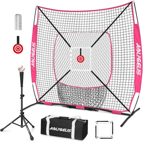 Vista 14 de 6'X6' Baseball Softball Practice Net,Pitching Net,Batting Net,with Bonus Strike Zone,Target and Bow Frame,for Hitting,Pitching,Catching