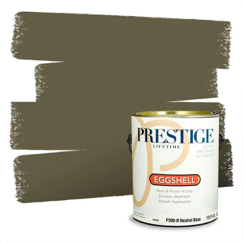 Vista 123 de Prestige Paints - Pintura exterior e imprimación en uno, 1 galón, plano, compatibilidad comparable con el color menta «Whipped Mint» de Behr