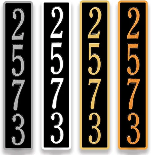 Vista 11 de Placa de dirección de metal personalizada, señales de números para placa de pared de casa, señal de dirección con nombre de calle, números de casa