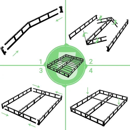 Vista 4 de Vehowy Somier de 3 Pulgadas, Tamaño Matrimonial, Somier de Perfil Bajo de Tamaño Completo, Base de Cama Metálica, Funda de Colchón Resistente