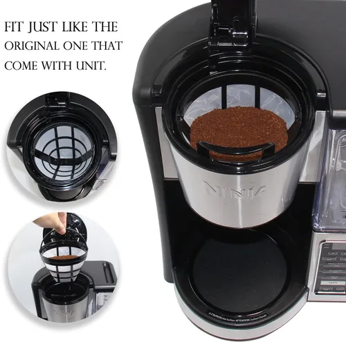 Vista 5 de Cestlaive Paquete de 4 filtros reutilizables de repuesto para cafetera, cono n.º 4, compatible con Cuisinart, filtros de cafetera Ninja, se adapta a