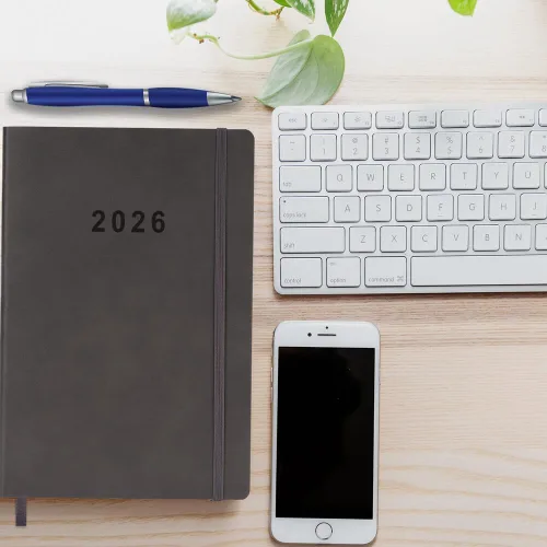Vista 45 de 26-27 Academic Planner - Weekly and Monthly Planner, Jul 2026 - Jun 2027, Holidays, Contacts and Notes Pages, Vegan Leather Cover, Elastic Closure