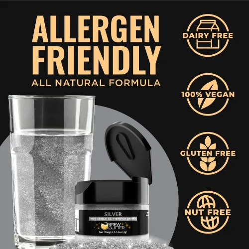 Vista 115 de Brew Glitter - Purpurina comestible rosa claro para bebidas, cócteles, cerveza y bebidas 1 frasco de 4g