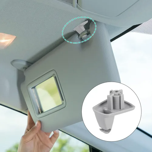 Vista 2 de X AUTOHAUX Grapas de retención de visera solar gris para Chrysler 300 para Dodge Charger Magnum 1EJ51BD1AA 1ET511W1AA 2 piezas