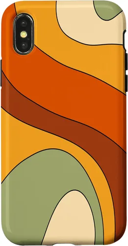 Vista 6 de Retro Liquid Swirl Rainbow 70s Aesthetic Boho Burnt Orange Case for iPhone 17