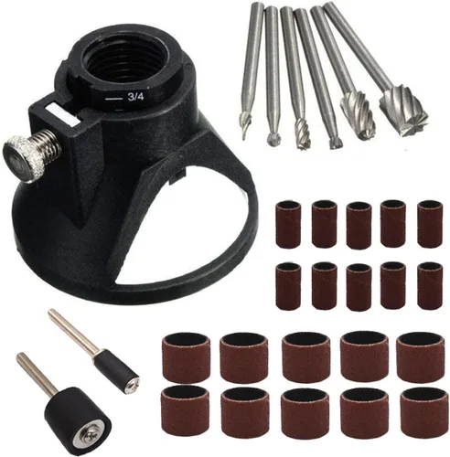 Vista 4 de Guía de corte de herramientas multiuso rotativo, cubierta de bocina, tallado, localizador rotativo, cortes de precisión, herramientas de accesorios