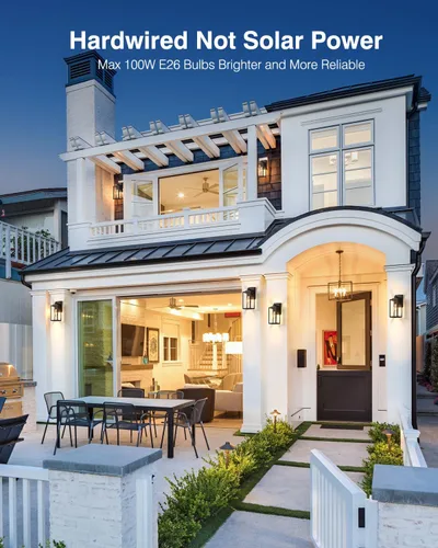 Vista 55 de VIANIS Lámpara de pared dorada para exteriores, sensor de atardecer a amanecer, apliques de montaje en pared exterior para casa, lámparas de pared