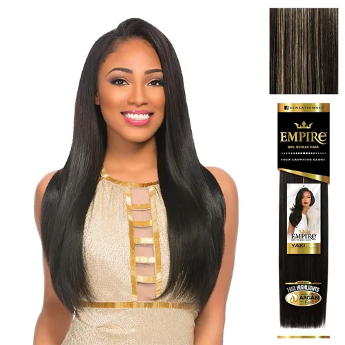 Vista 13 de Empire Yaki – 100% pelo humano Remy, tejido suave Yaki con aceite de argán, Sensationnel