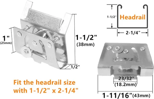 Vista 2 de Cutelec Mecanismo de bloqueo de cordón para persianas de madera horizontal o de madera sintética de 2 pulgadas de perfil bajo
