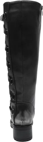 Vista 5 de GLOBALWIN Botas de moda con cordones en la espalda para mujer, altura hasta la rodilla, para otoño e invierno