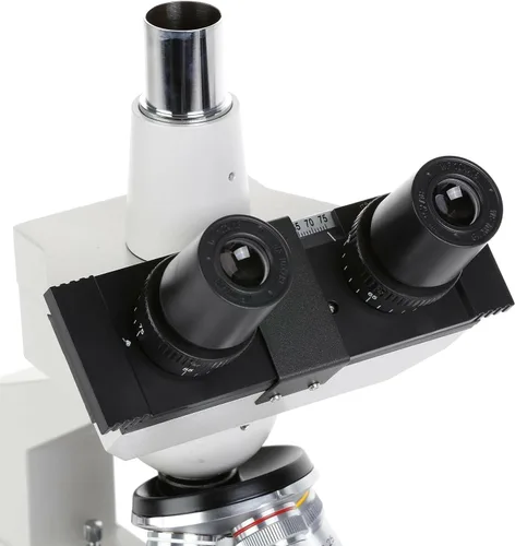 Vista 4 de OMAX 40X-2500X, microscopio LED compuesto de laboratorio trinocular digital con cámara USB y bandeja mecánica
