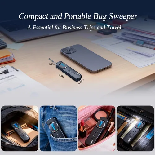 Vista 3 de Detector de cámara oculta, detector de insectos y cámara oculto, detector de rastreador de insectos y GPS, protector de privacidad portátil